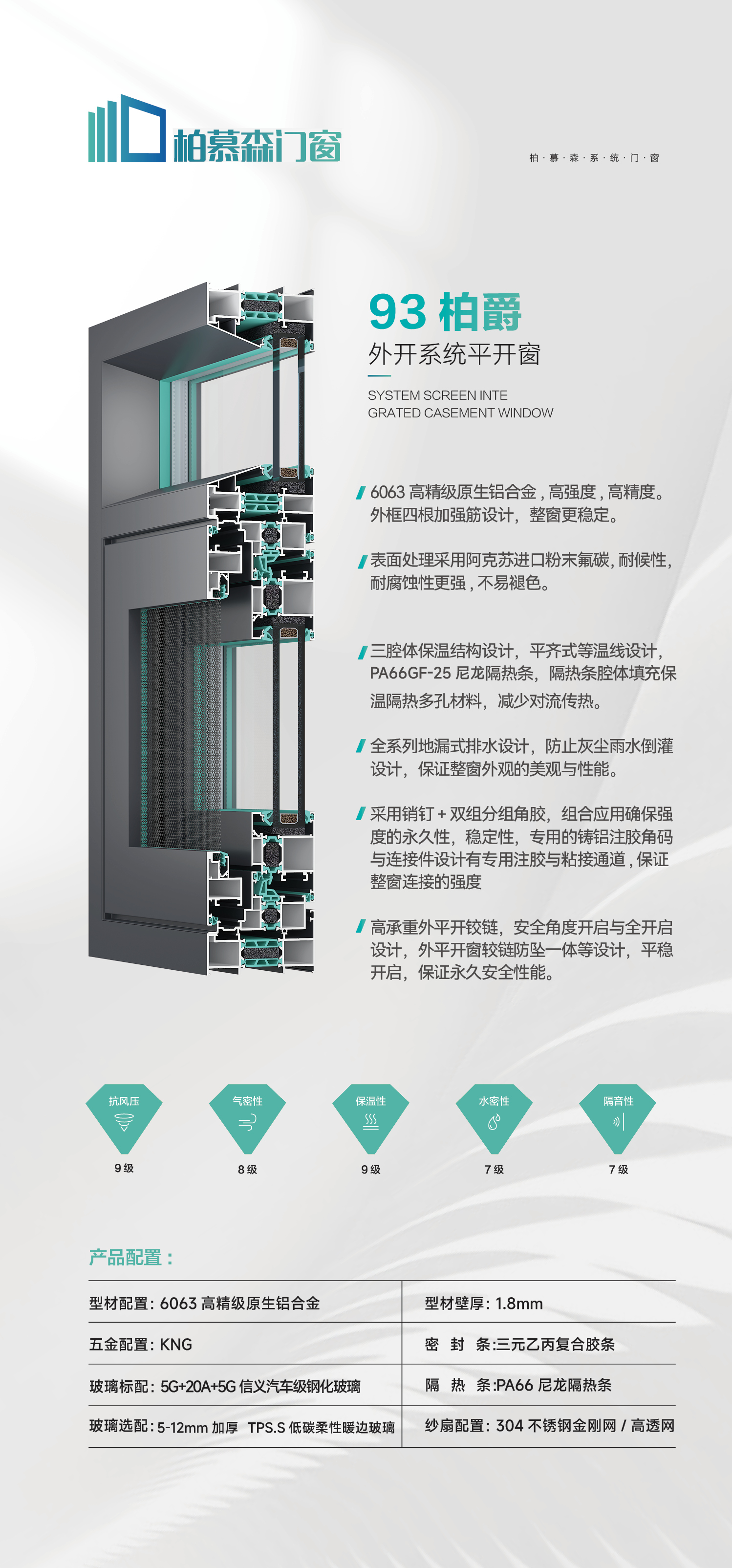 93柏爵外開(kāi)系統(tǒng)平開(kāi)窗